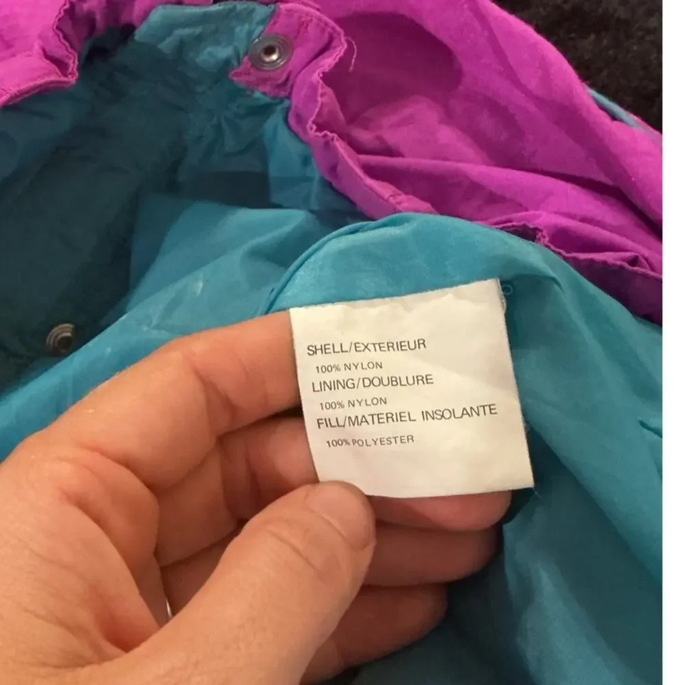 Vintage North Face Womens Ski Jacket Size 12 Fuschia Retro Sport Coat Thermore - Picture 10 of 13